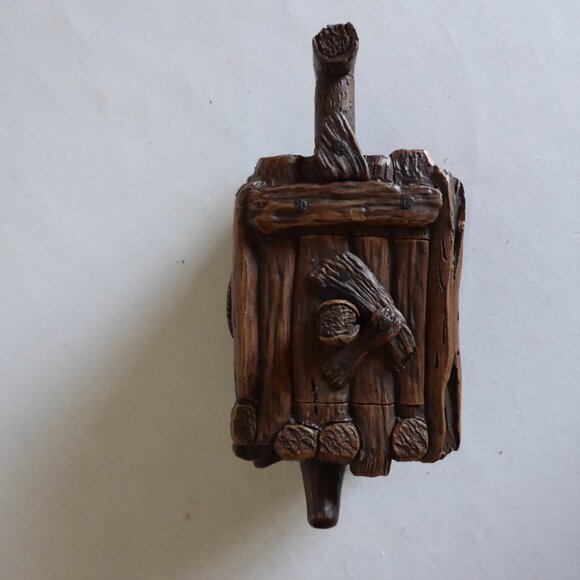 VINTAGE TRADITIONAL CHINESE WOOD TREE BRANCH BOX HANDMADE CLAY LIDDED TEAPOT NEW - Picture 9 of 13